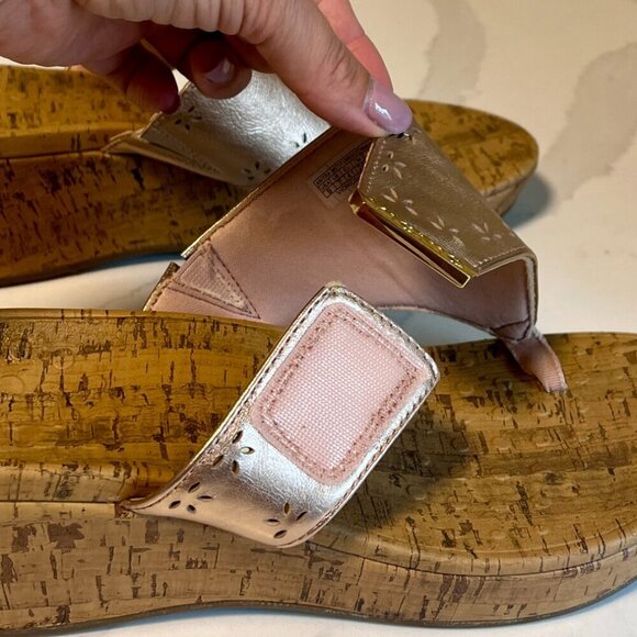 Vionic Anitra Rose Gold Pink Metallic Wedge Sandal - Size 9 - Picture 11 of 15